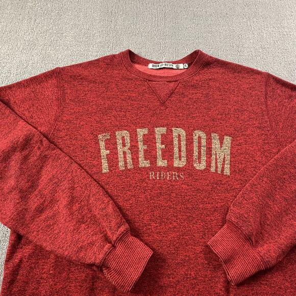 Iron And Resin Sweater Adult Extra Large Red Long Sleeve Casual Moto Men's - Picture 3 of 13